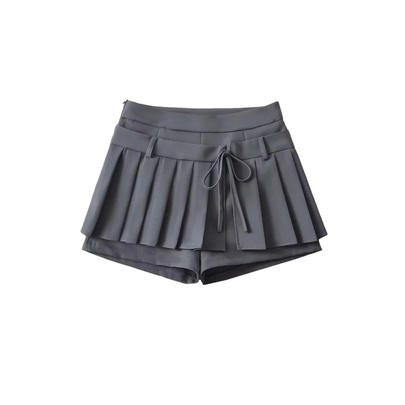 Summer Streetwear Solid Color Polyester Above Knee Skirts