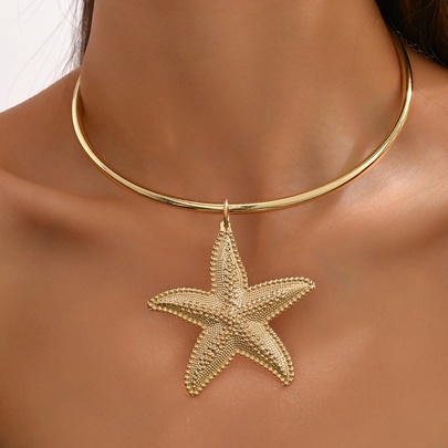 Wholesale Jewelry Exaggerated Punk Starfish Iron Choker