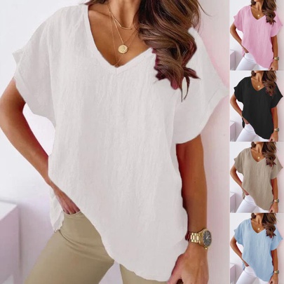 Women's T-shirt Short Sleeve T-Shirts Simple Style Solid Color