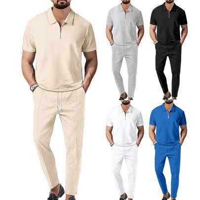 Men's Solid Color Pants Sets Men's Clothing