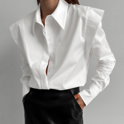 Women's Blouse Long Sleeve Blouses Vacation Solid Color