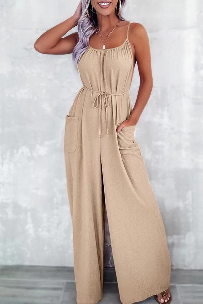 Women's Daily Simple Style Solid Color Full Length Jumpsuits