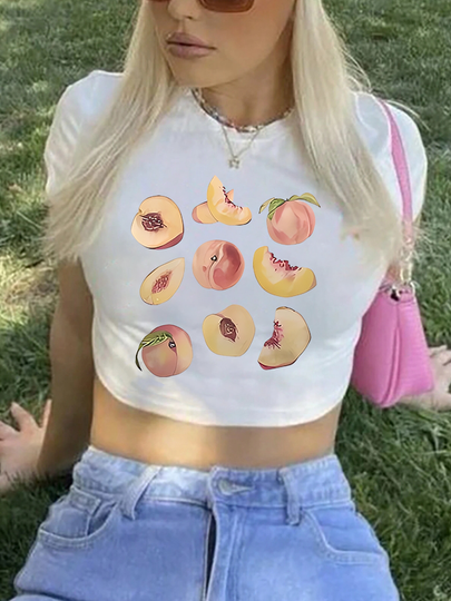 Women's T-shirt Short Sleeve T-Shirts Printing Y2K Fruit