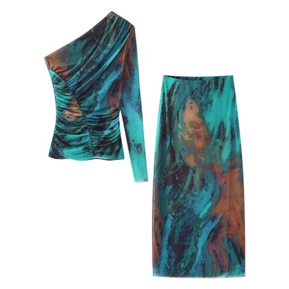 Daily Women's Vintage Style Tie Dye Polyester Skirt Sets Skirt Sets