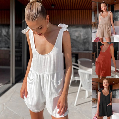 Casual Simple Style Solid Color Jumpsuits & Bodysuits Polyester Rompers Bodysuits BOTTOMS