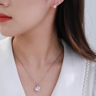 Basic Modern Style Classic Style Heart Shape Alloy Inlay Rhinestones Women's Jewelry Set