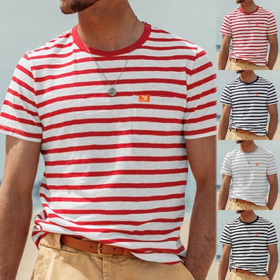 Men's Stripe T-shirt Men's Clothing