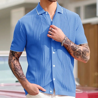 Men's Solid Color Polo Shirt Men's Clothing