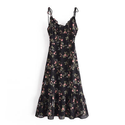 Women's Strap Dress Vacation Strap Printing Zipper Sleeveless Ditsy Floral Maxi Long Dress Daily