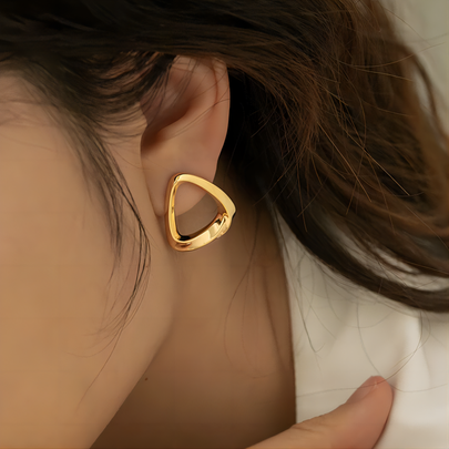 1 Pair Elegant Glam Lady Triangle Geometric 304 Stainless Steel 18K Gold Plated Ear Studs