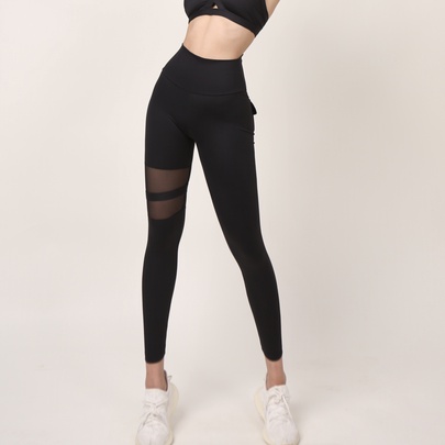 Simple Style Sports Solid Color Nylon Active Bottoms Leggings