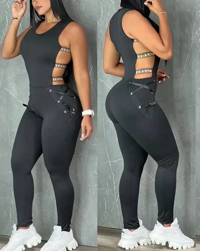 Women's Daily Sexy Solid Color Full Length Jumpsuits