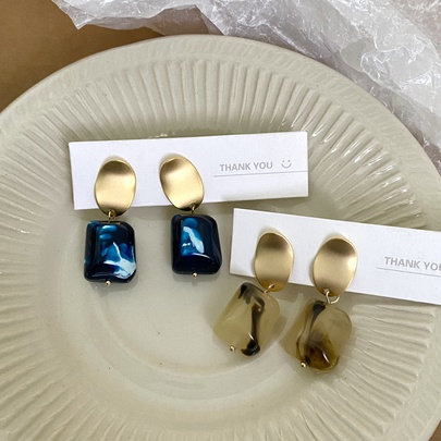 1 Pair Elegant Geometric Copper 18K Gold Plated Drop Earrings