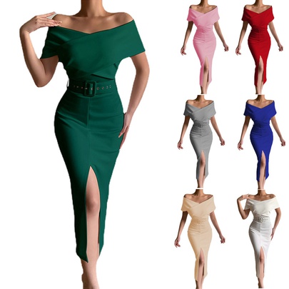 Women's Sheath Dress Sexy Boat Neck Printing Sleeveless Solid Color Midi Dress Holiday Daily