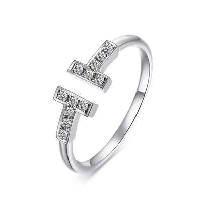 Casual Romantic Classic Style Letter Rhinestones Alloy Wholesale Open Rings
