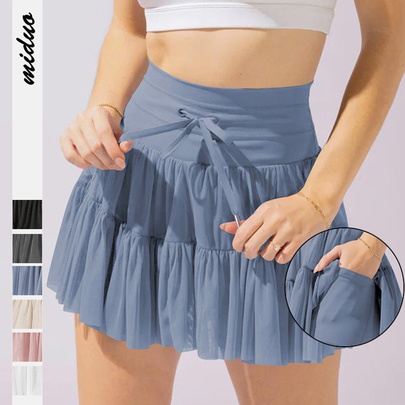 Women's Pleated Skirt Streetwear Solid Color Short Mini Dress Casual
