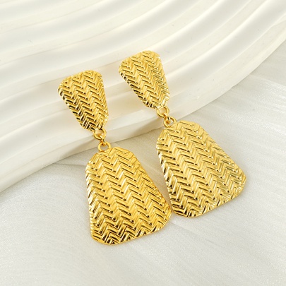1 Pair Elegant Modern Style Classic Style Solid Color 304 Stainless Steel Titanium Steel 18K Gold Plated Drop Earrings