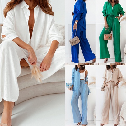 Holiday Travel Daily Women's Elegant Solid Color Polyester Pants Sets Pants Sets