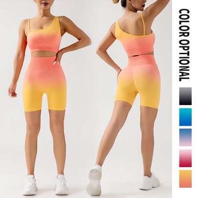 Simple Style Multicolor Nylon Irregular Collar Active Sets Vest Shorts