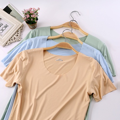 Women's T-shirt Short Sleeve T-Shirts Simple Style Solid Color