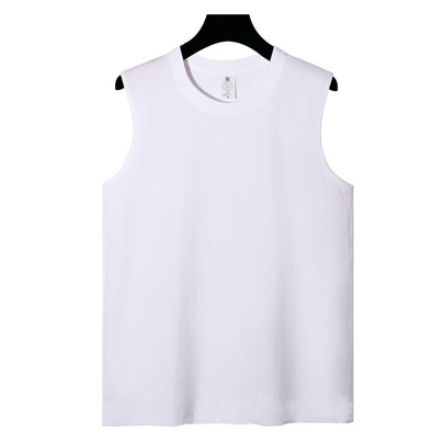 Men's Solid Color Simple Style Round Neck Sleeveless Loose Men's Tops