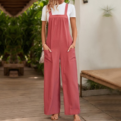 Women's Holiday Daily Simple Style Solid Color Full Length Jumpsuits