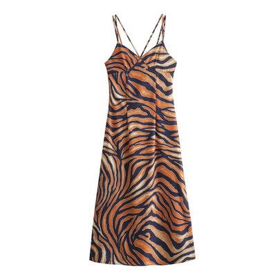 Women's Strap Dress Streetwear Strap Sleeveless Leopard Knee-Length Holiday Outdoor Beach