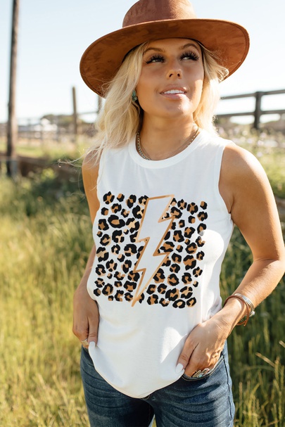Women's Vest Tank Tops Streetwear Leopard