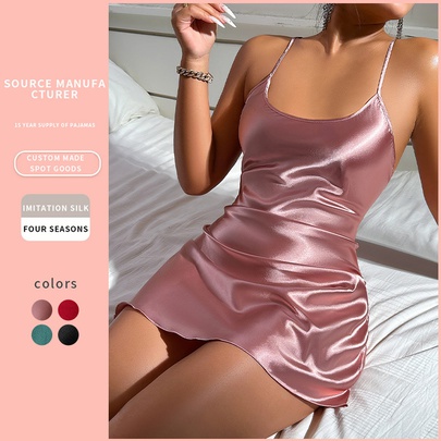 Sexy Solid Color Home Nightdress