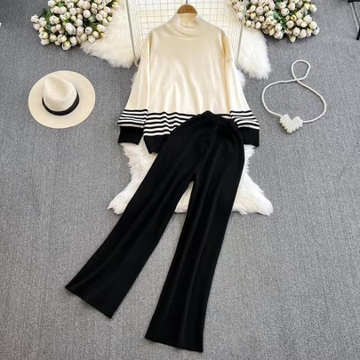 Holiday Daily Women's Simple Style Stripe Polyester Pants Sets Pants Sets