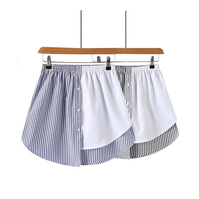Summer Streetwear Stripe Polyester Above Knee Skirts