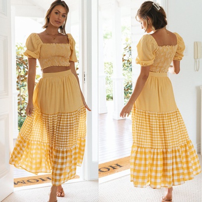 Holiday Daily Women's Sexy Plaid Polyester Skirt Sets Skirt Sets