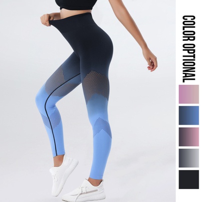 Casual Simple Style Gradient Color Cotton Blend Polyester Active Bottoms Leggings