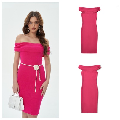 Women's Sheath Dress Elegant Boat Neck Sleeveless Solid Color Above Knee Banquet Birthday Date