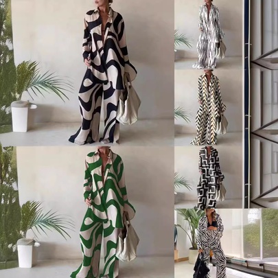 Holiday Street Women's Streetwear Geometric Spandex Polyester Printing Pants Sets Pants Sets