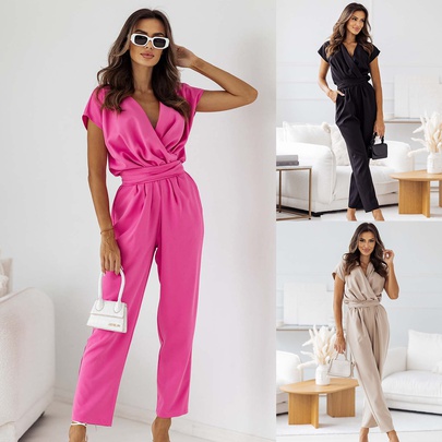 Women's Holiday Daily Date Streetwear Solid Color Ankle-Length Jumpsuits