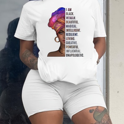 Women's T-shirt Short Sleeve T-Shirts Printing Streetwear Human Mouth Letter