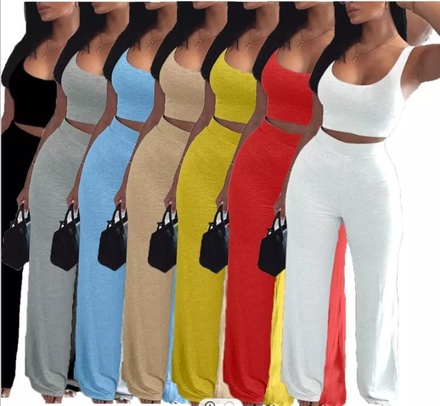 Holiday Beach Date Women's Streetwear Solid Color Cotton Blend Polyester Pants Sets Pants Sets