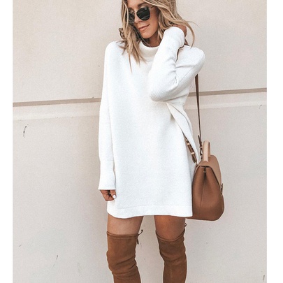 New Casual Long Sleeve Round Neck Dress