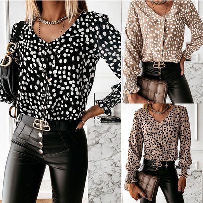 Women's Long Sleeve Printing Vacation Fashion Round Dots