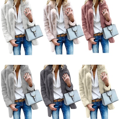 Fashion Solid Color Polyester Coat